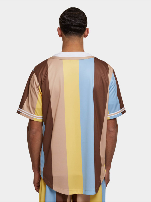 Karl Kani Camicia Varsity Striped Baseball blu