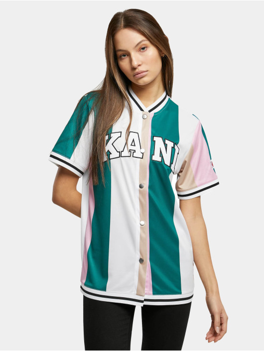 Karl Kani Camisa Serif Stripped Baseball fucsia