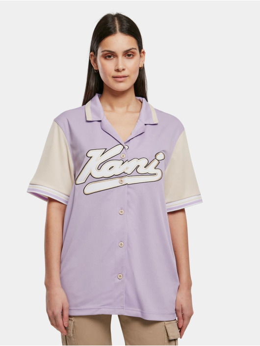 Karl Kani Camisa Varsity Block Baseball púrpura