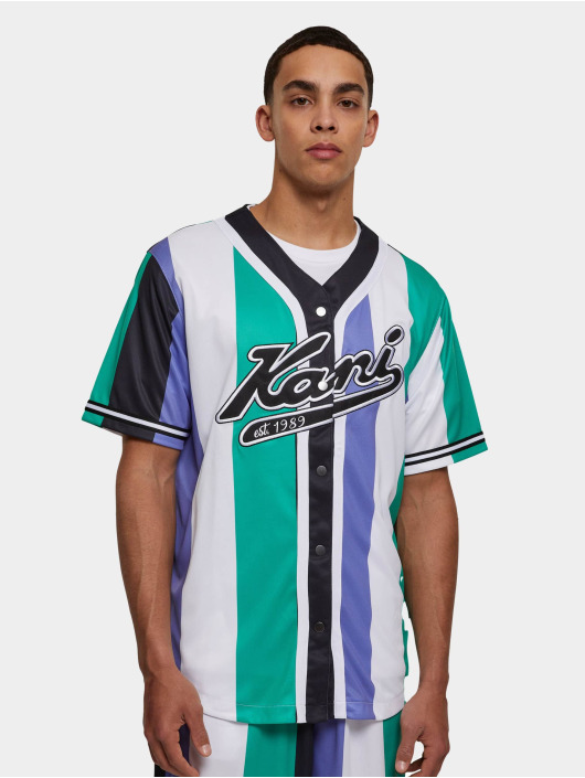 Karl Kani Camisa Varsity Striped Baseball verde