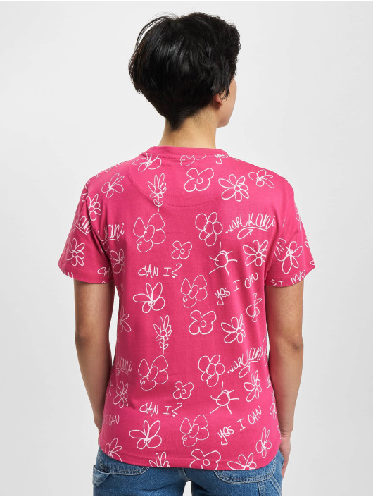 Karl Kani Camiseta Signature Flower fucsia