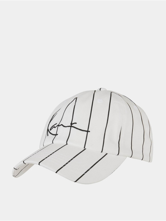 Karl Kani Casquette Flex Fitted Signature Pinstripe Flexfitted blanc