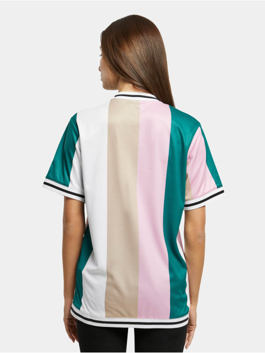 Karl Kani Hemd Serif Stripped Baseball pink