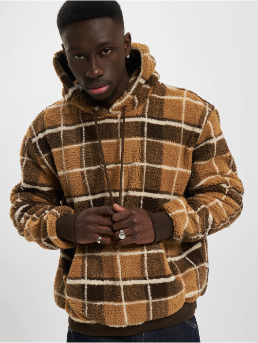 Karl Kani Hupparit Metal Signature Teddy Check ruskea