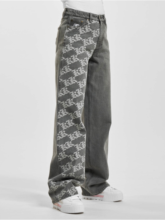 Karl Kani Jeans larghi OG Old English Extra Wide Denim Loose Fit grigio