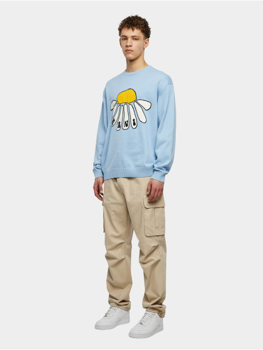 Karl Kani Jersey Woven Signature Flower Knit Crew azul