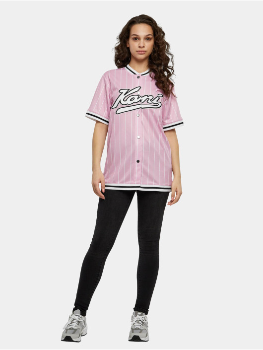 Karl Kani Kauluspaidat Varsity Pinstripe Baseball vaaleanpunainen
