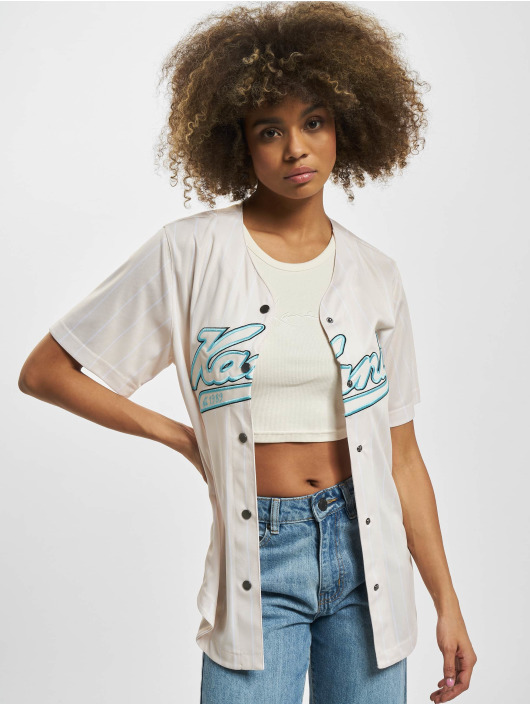 Karl Kani Košile Varsity Pinstripe Baseball bílý