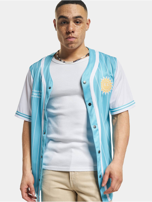 Karl Kani Košile Varsity Block Pinstripe Baseball modrý