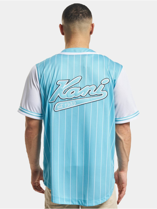 Karl Kani Košile Varsity Block Pinstripe Baseball modrý
