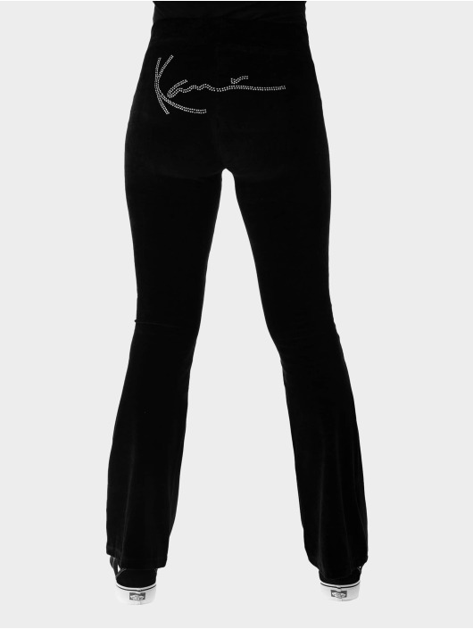 Karl Kani Legging/Tregging Signature Rhinestone Velvetflared negro