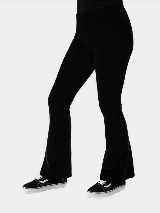 Karl Kani Legging Signature Rhinestone Velvetflared zwart