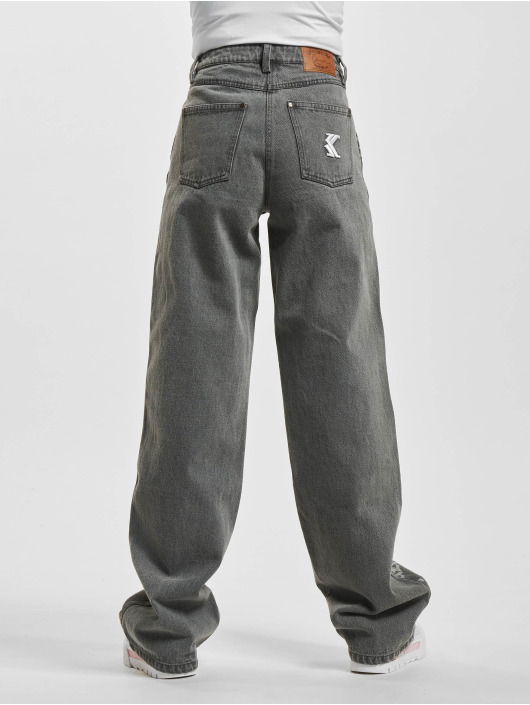 Karl Kani Loose Fit Jeans OG Old English Extra Wide Denim Loose Fit šedá