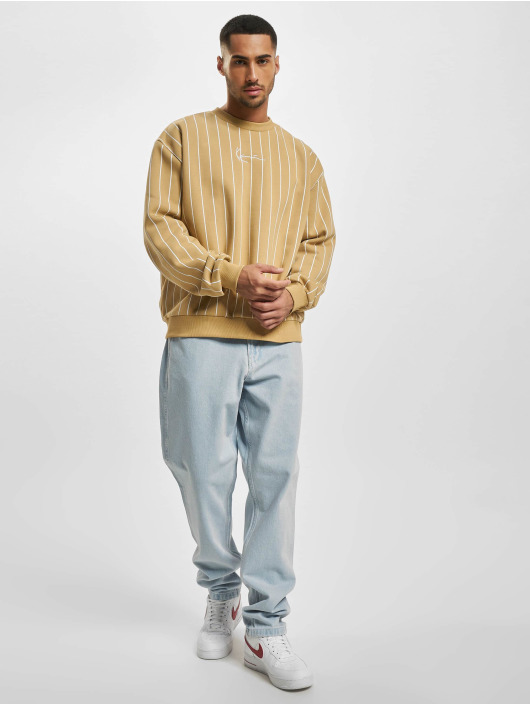 Karl Kani Maglia Small Signature Pinstripe Crew beige