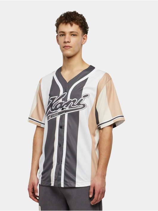 Karl Kani overhemd Varsity Striped Baseball beige