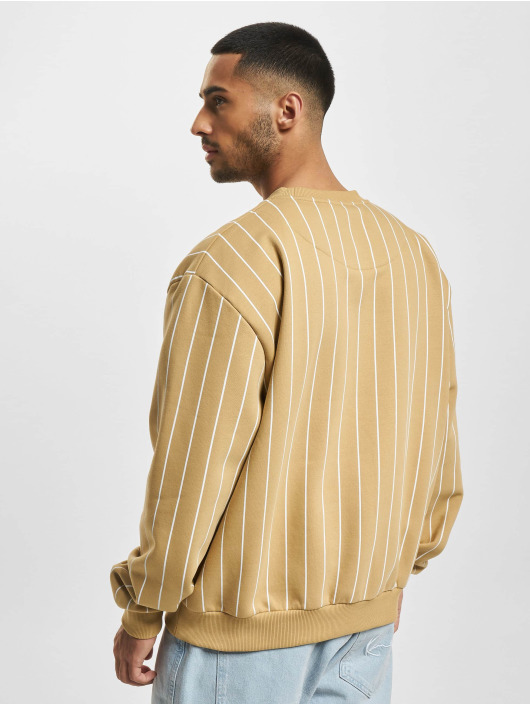 Karl Kani Puserot Small Signature Pinstripe Crew beige
