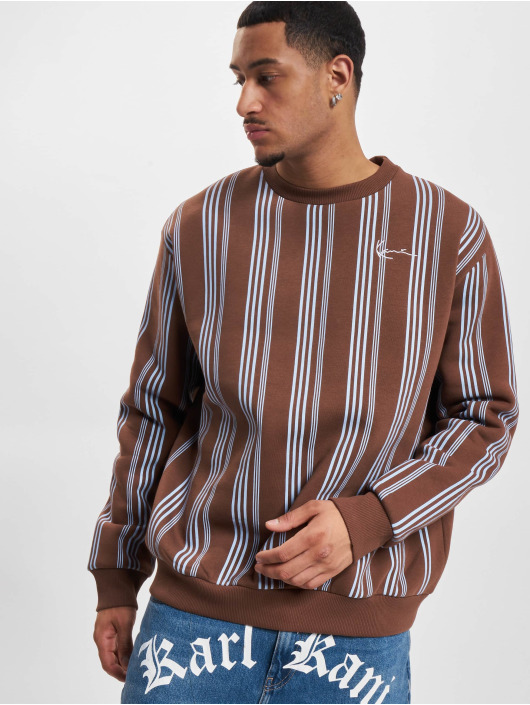 Karl Kani Puserot Small Signature Striped Crew ruskea