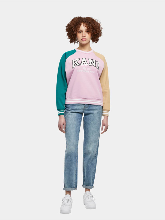 Karl Kani Puserot Serif Block College Crew Neck vaaleanpunainen