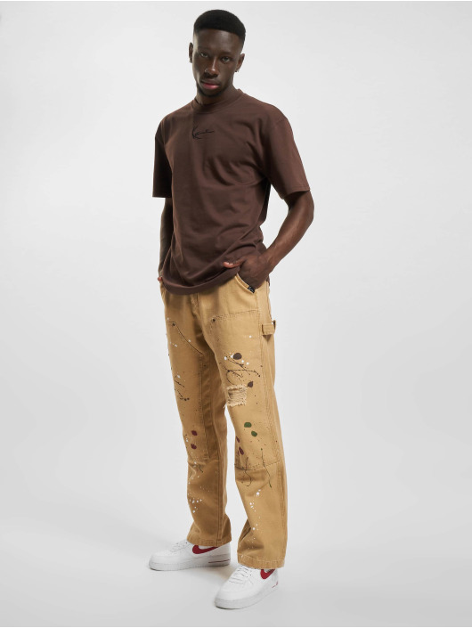 Karl Kani Straight fit jeans Paintsplatter beige