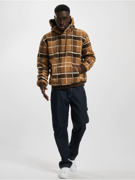 Karl Kani Sudadera Metal Signature Teddy Check marrón