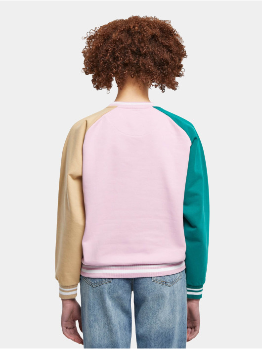 Karl Kani Svetry Serif Block College Crew Neck růžový