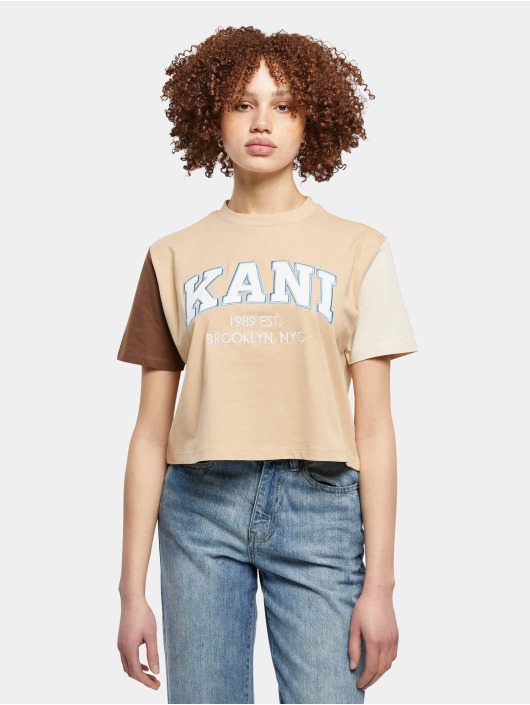 Karl Kani T-paidat Serif Crop Block beige