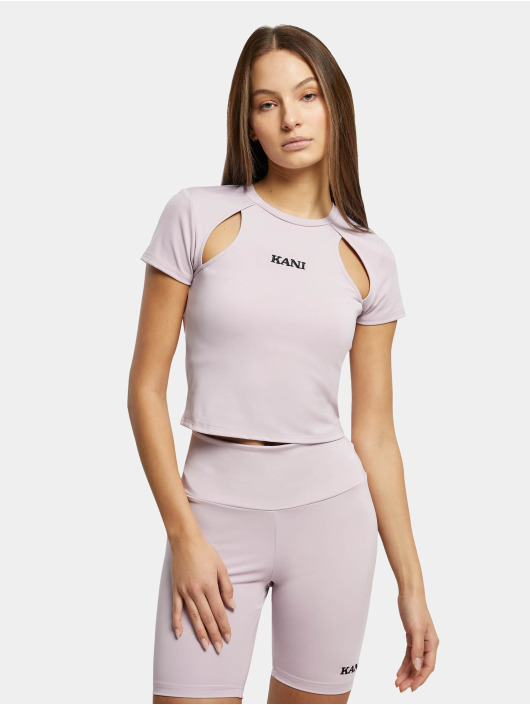 Karl Kani T-paidat Small Retro Shiny Jersey Cut Out purpuranpunainen