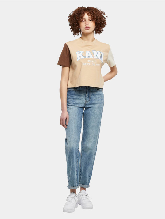 Karl Kani T-Shirt Serif Crop Block beige
