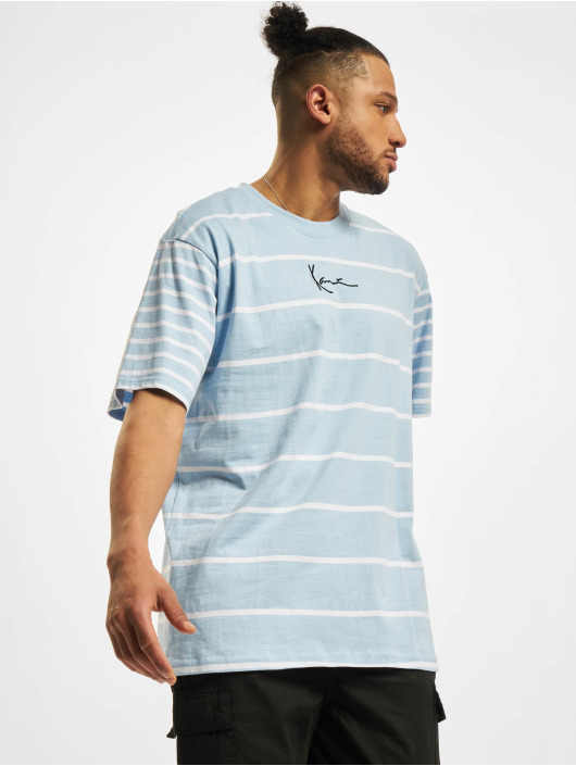 Karl Kani T-shirt Small Signature Stripe blu