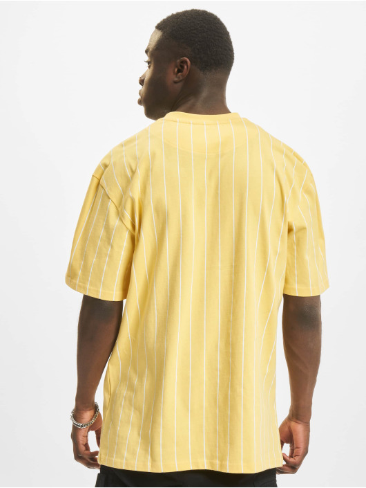 Karl Kani t-shirt Autraph Pinstripe geel
