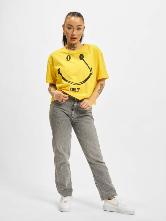 Karl Kani t-shirt Small Signature Smiley Cropped geel