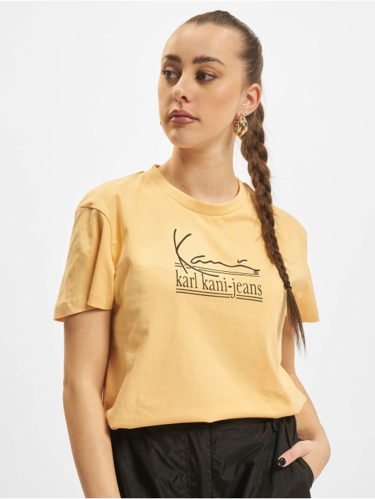 Karl Kani Damen T-Shirt Signature in gelb