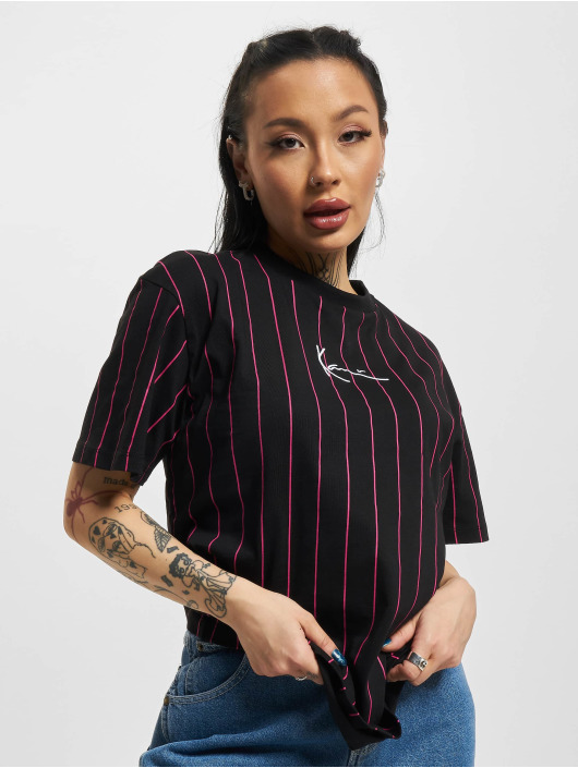 Karl Kani T-shirt Small Signature Essential Pinstripe Os nero