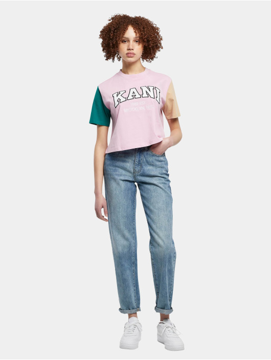 Karl Kani t-shirt Serif Crop Block pink