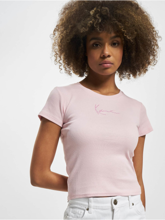 Karl Kani T-shirt Small Signature Tight Rib rosa