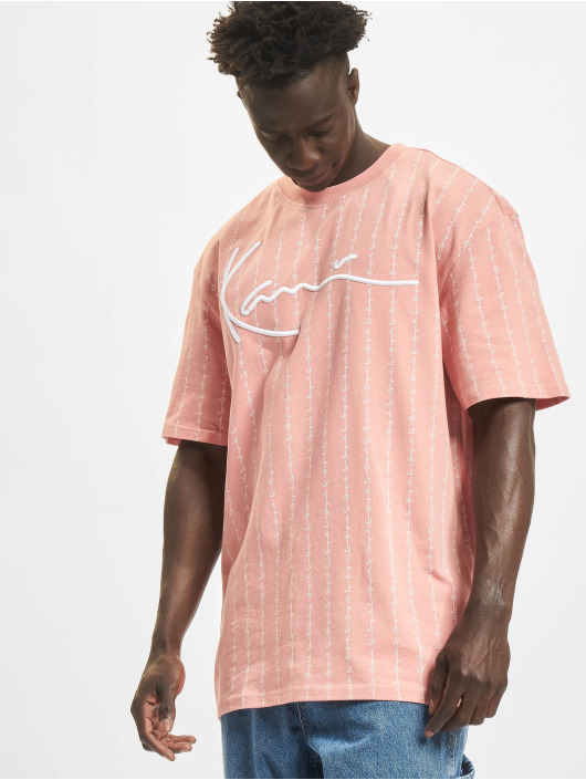 Karl Kani T-Shirt Signature Pinstripe rose
