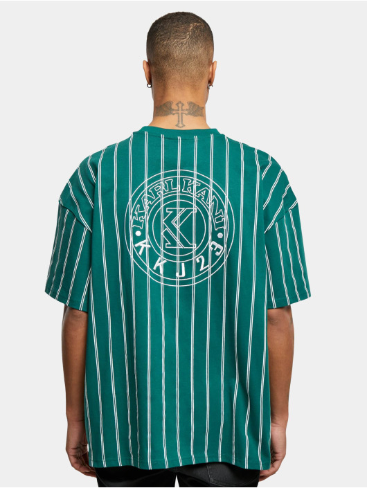 Karl Kani T-shirt Chest Signature Boxy Heavy Jersey Pinstripe verde