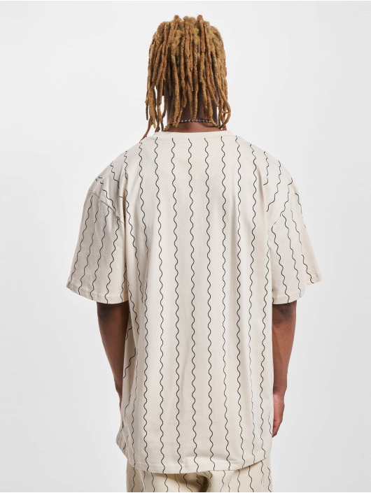 Karl Kani t-shirt Small Signature Ziczac Pinstripe wit