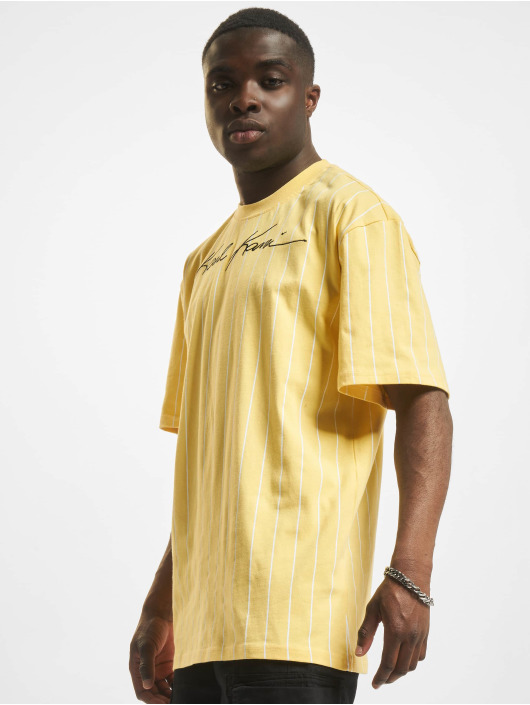 Karl Kani T-Shirt Autraph Pinstripe yellow