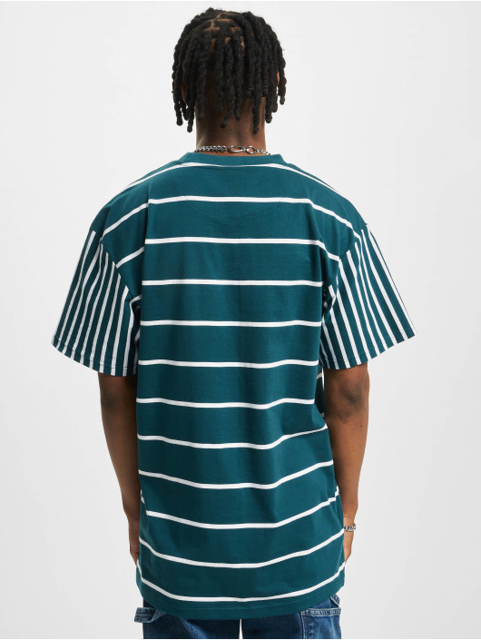 Karl Kani T-shirts Small Signature Block Stripe grøn