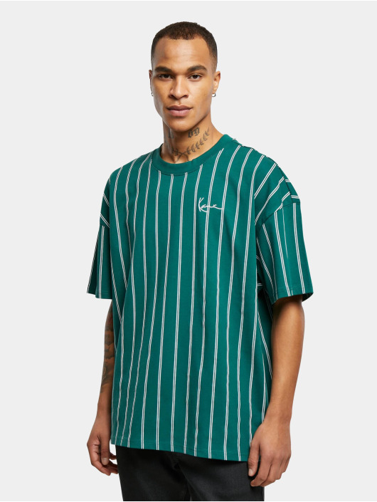 Karl Kani T-shirts Chest Signature Boxy Heavy Jersey Pinstripe grøn