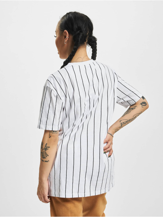 Karl Kani T-Shirty Small Signature Oversize Essential Pinstripe bialy