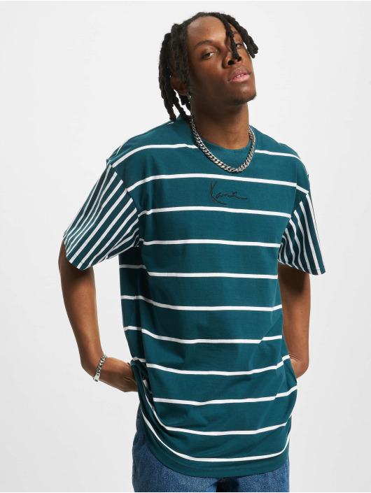 Karl Kani T-skjorter Small Signature Block Stripe grøn