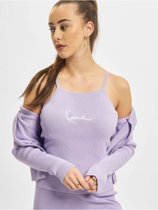 Karl Kani Topy/Tielka Small Signature Knit fialová