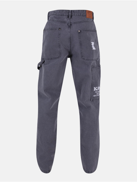 Karl Kani Väljät farkut Retro Tape Workwear Denim Loose Fit harmaa