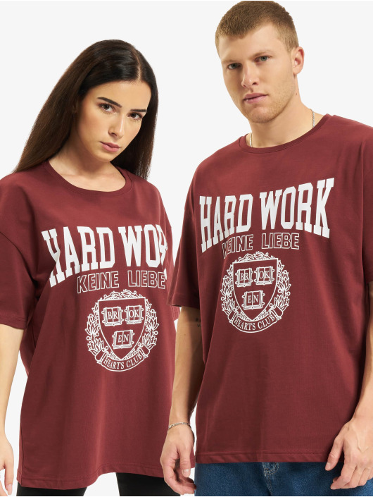 Keine Liebe T-Shirty Hard Work czerwony