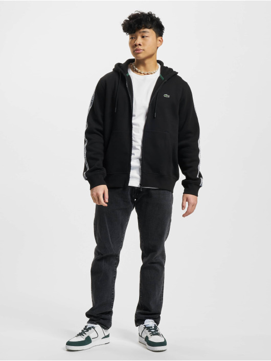 Lacoste Vetoketjuhupparit Logo Tape musta