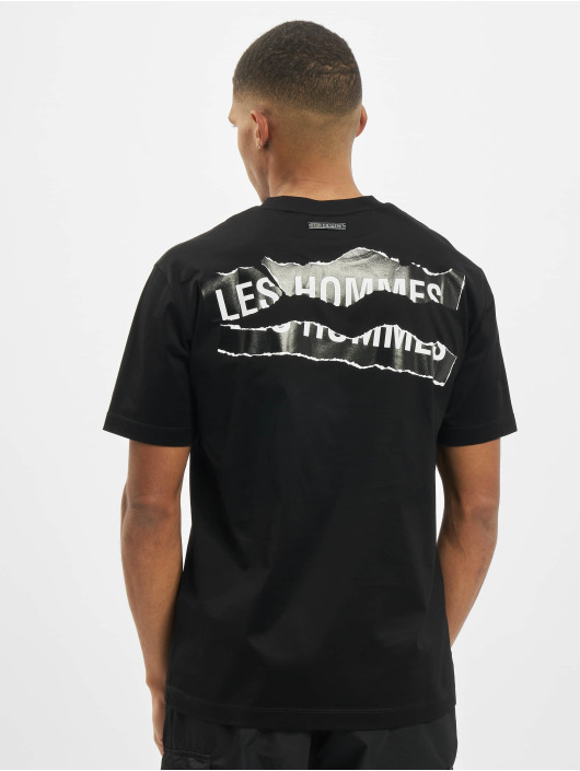 Les Hommes T-Shirt Broken noir