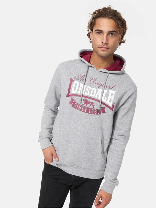 Lonsdale London Felpa con cappuccio Stotfield grigio