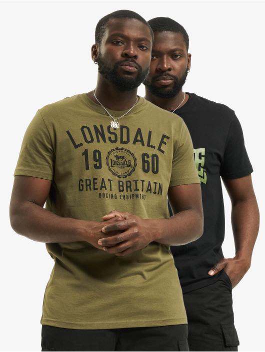 Lonsdale London T-Shirt Bangor 2-Pack noir